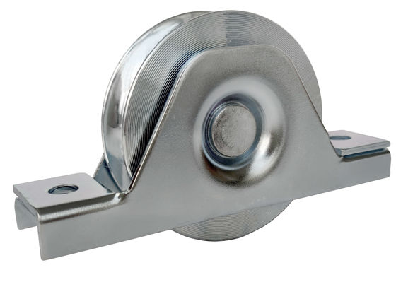 sürgülü kapı donanım tekerlekleri 4 ''101,6mm çelik V oluklu kapı alt tekerlekleri 6202 rulman ile