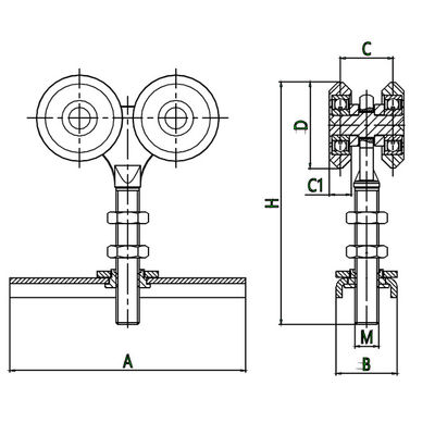 Gümüş Dört Silindirli Slayt Asma Kapı Silindirleri 44mm Forge Merkez Plakalı