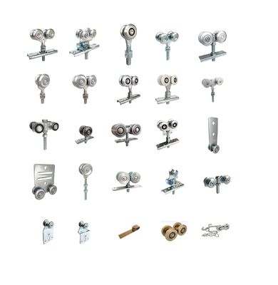 Çinko Kaplama Ahşap Asılı Kapı Makaralı Ray 200KG 4 Silindirli veya 2 Silindirli Metal Yük