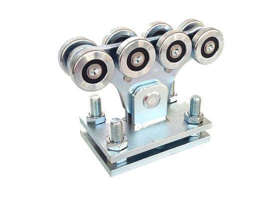 Çinko Gümüş Otomatik Konsol Sürgülü Kapı Makaralı Araba, 8 Tekerlekli 113mm