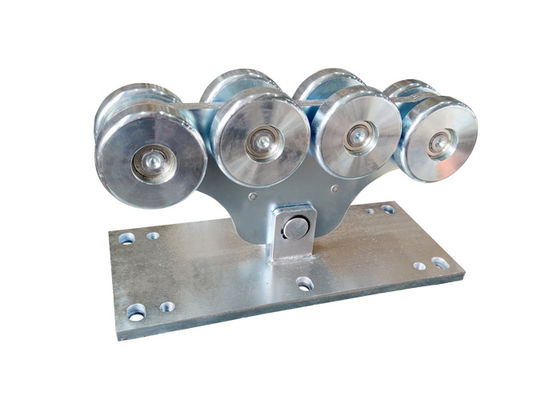 Çinko Gümüş Otomatik Konsol Sürgülü Kapı Makaralı Araba, 8 Tekerlekli 113mm