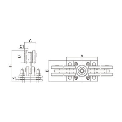 Elektrikli Konsol Sürgülü Kapı Kiti 80x80 Raylı 68mm Taşıma Silindiri Ayarlanabilir Plaka için 10 Tekerlek