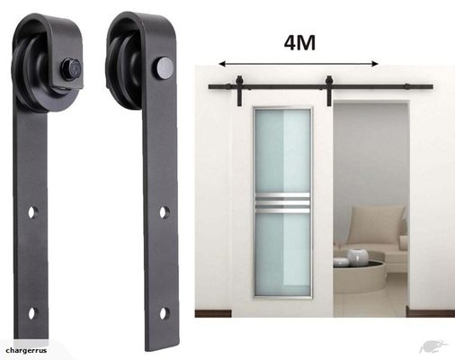 8 Ayak 6ft 7 Ft 4ft Çift Ahır Kapı Donanım Kiti Ahşap Kapı Siyah Metal Demir Tozu