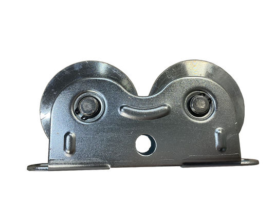 Demir Metal Çift Kayar Kapı Tekerleği Dış Braketli Çift Rulmanlı Silindirler