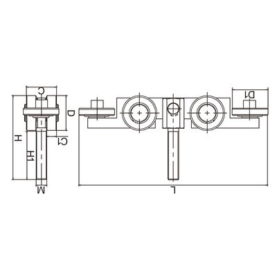 asılı kapı palet makaraları 10 tekerlek 52mm İşlenmiş Çelik beyaz çinko taşıyan