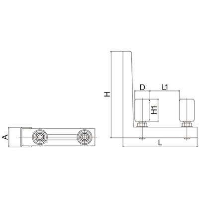 40x60mm Kayar Kapı Kılavuz Braketi 90 Derece Siyah Beyaz Naylon Ayarlama