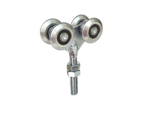 44mm 1.73 &quot;sürgülü kapı asılı silindirler Beyaz Çinko Demir Rulmanlı