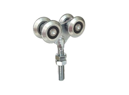 44mm 1.73 &quot;sürgülü kapı asılı silindirler Beyaz Çinko Demir Rulmanlı
