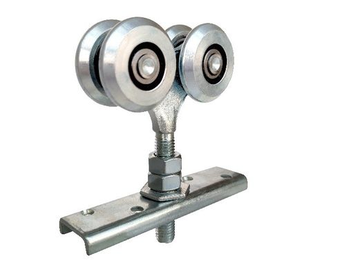 44mm 1.73 &quot;sürgülü kapı asılı silindirler Beyaz Çinko Demir Rulmanlı