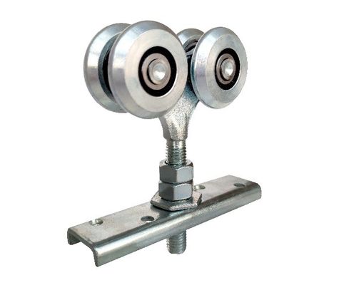 44mm 1.73 &quot;sürgülü kapı asılı silindirler Beyaz Çinko Demir Rulmanlı