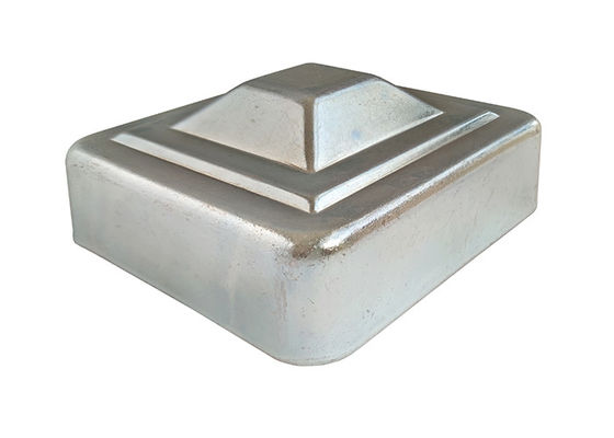 4 &quot;3&quot; Galvanizli Çit Direk Kapakları 75mm 100mm Kare Galvanizli Çelik Direk Kapağı