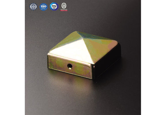 4 &quot;3&quot; Galvanizli Çit Direk Kapakları 75mm 100mm Kare Galvanizli Çelik Direk Kapağı
