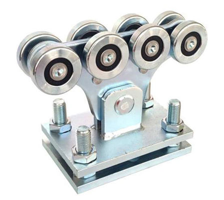 Ayarlanabilir Plakalı 48mm Beyaz GI Çelik 8 Konsol Kapı Tekerleği