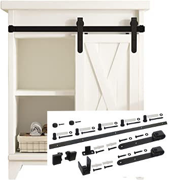 5Ft Mini Tekli Ahır Kapısı Donanım Kiti Klasik Kayış J Şekli Askı