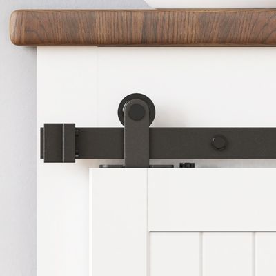 Süper Mini Üstten Montajlı Mini Barn Kapı Donanım Takımı Siyah