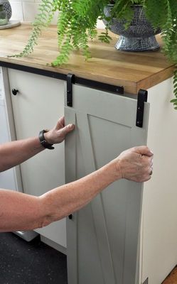 Çift Mobilya Ahşap Kapılar için 6 Ft Katı Çelik Mini Ahır Kapı Donanım Kiti