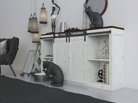 Çift Ahşap Kapılar için Kabine Mini Barn Kapı Donanım Kiti